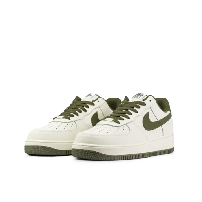 Nike Air Force 1 Low White and Olive Green