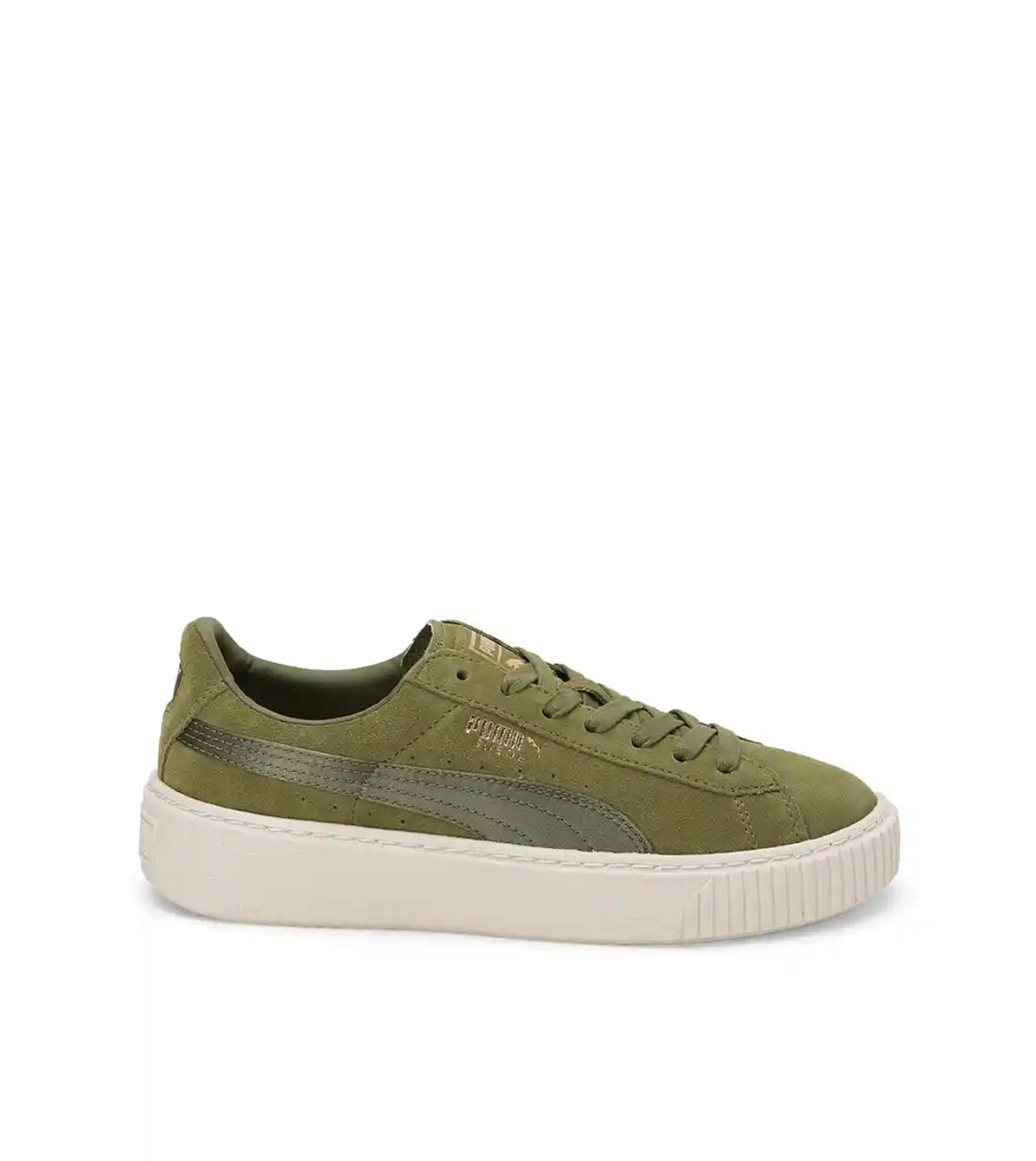 Puma Suede Platform Olive Green