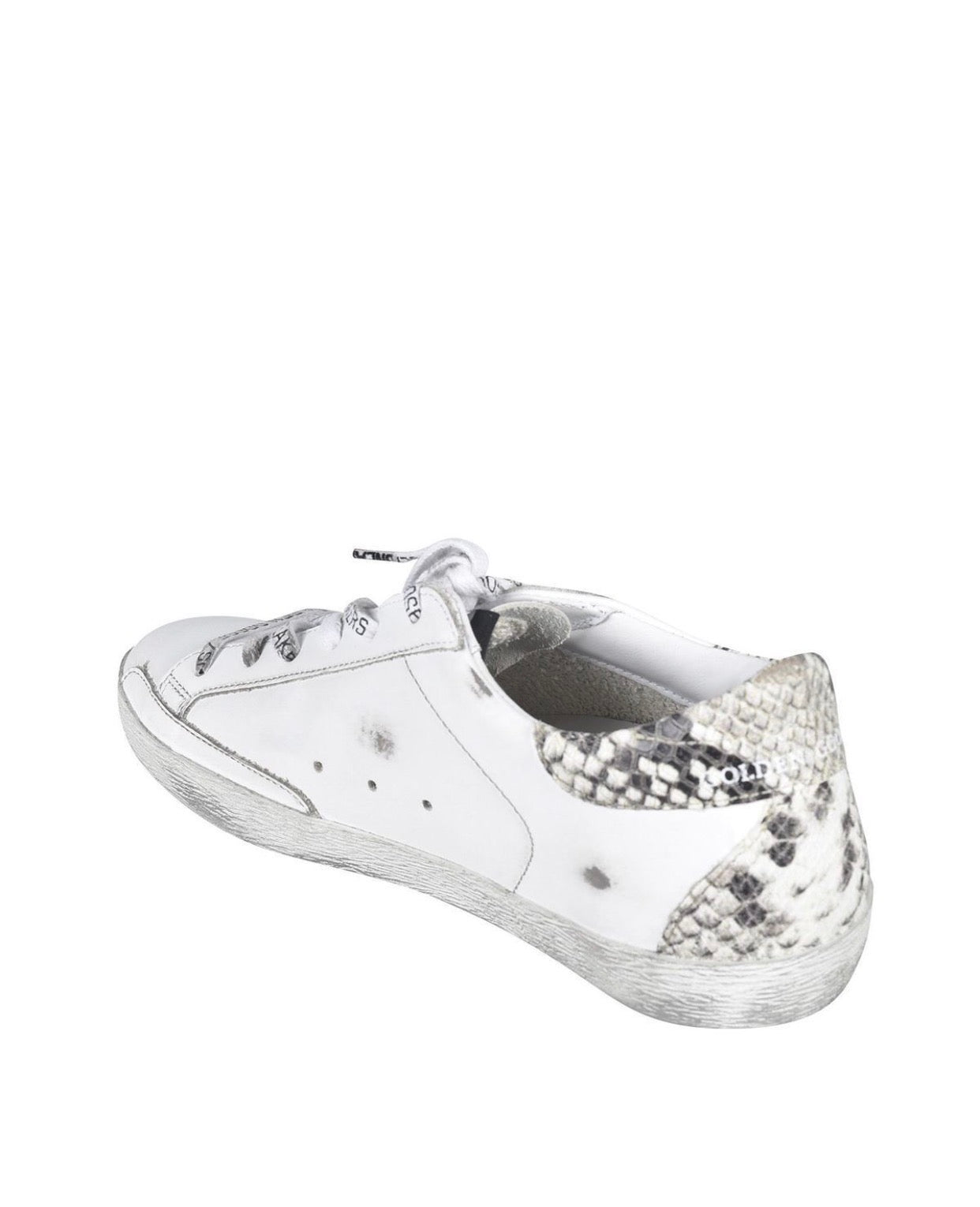 Golden Goose Super-Star White / Silver Glitter