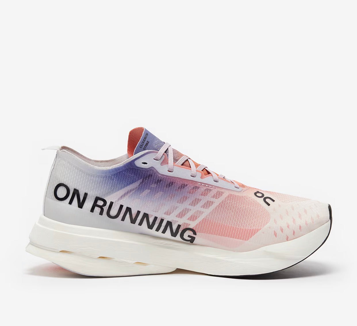 On Cloudboom Strike White / Sunset / Lavender