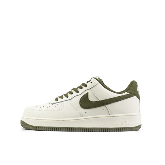 Nike Air Force 1 Low White and Olive Green