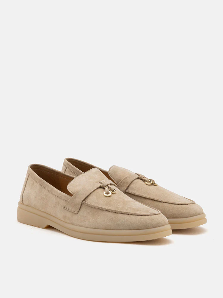 Loro Piana Suede Summer Walk Loafers – Beige