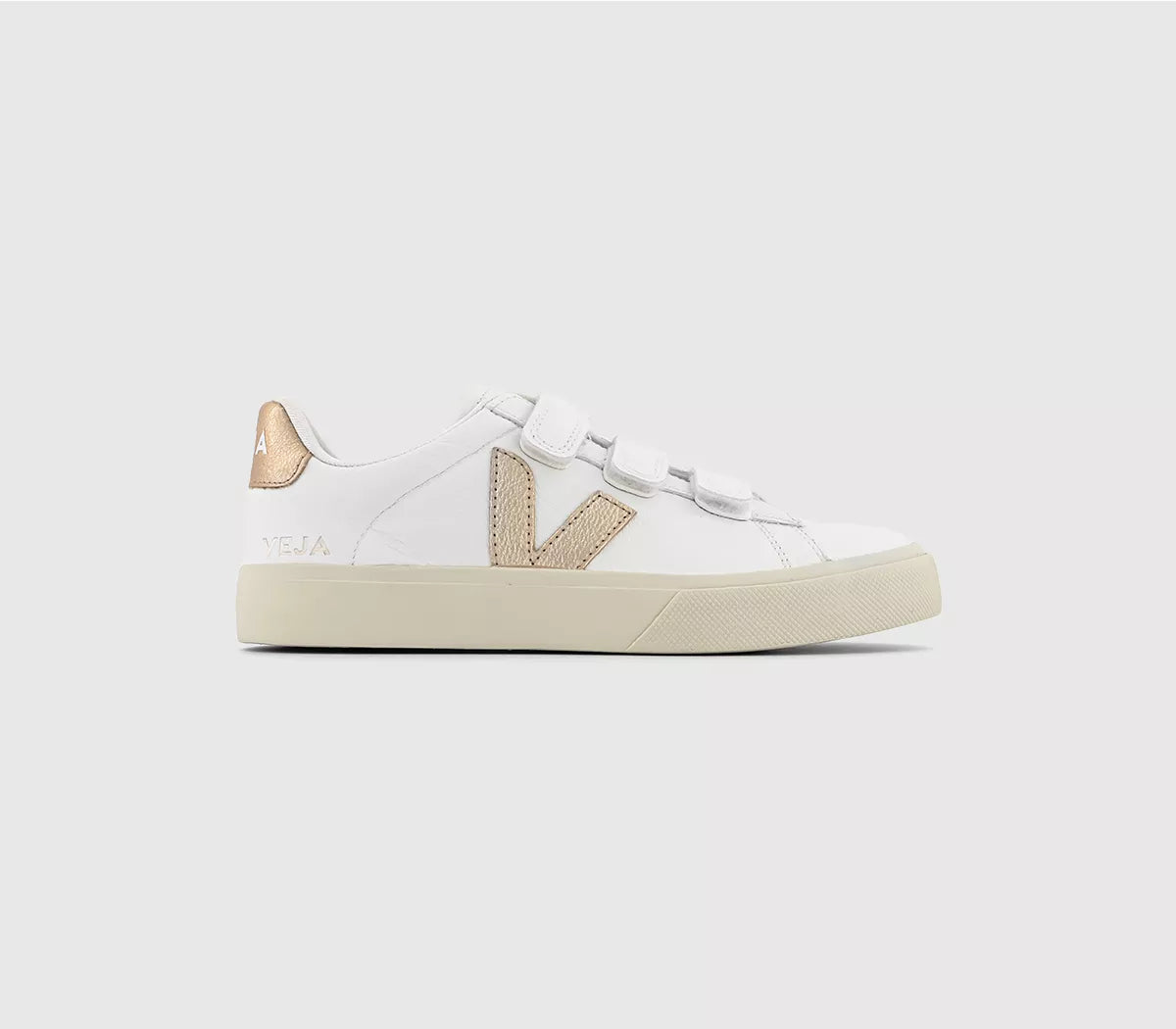Veja Recife Chromefree Suede Triple Strap Sneaker White Bronze