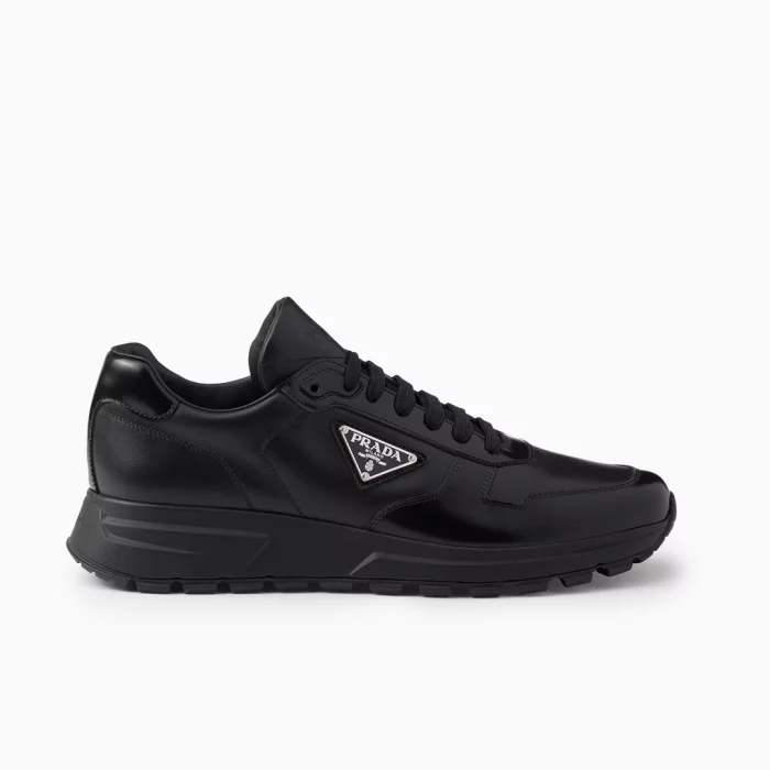 Prada Prax 01 Leather Sneakers in Black