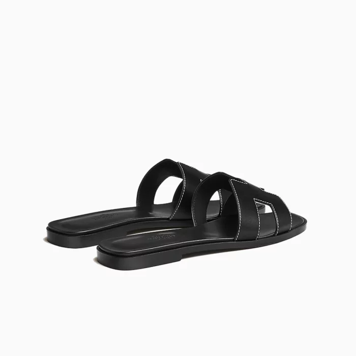 Hermes Black Oran slippers