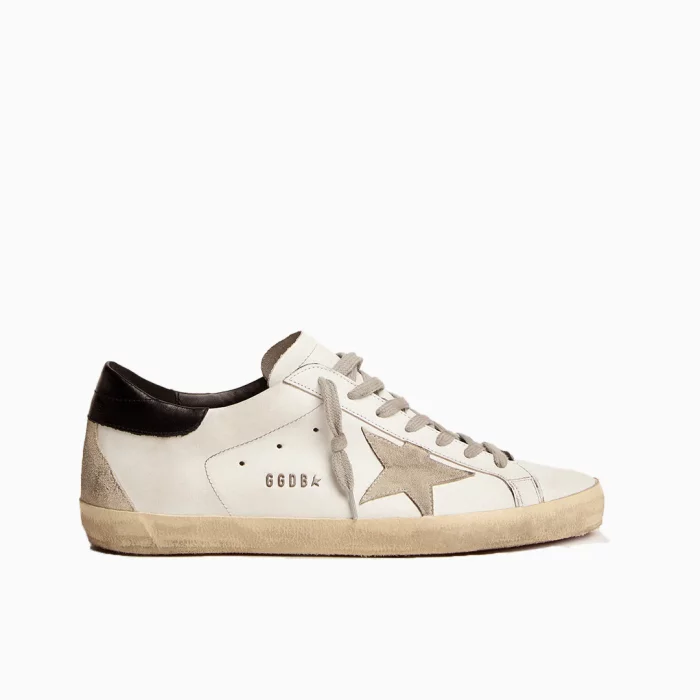 Golden Goose Super-Star with black heel tab and metal stud lettering