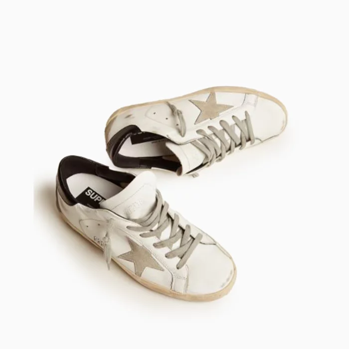 Golden Goose Super-Star with black heel tab and metal stud lettering