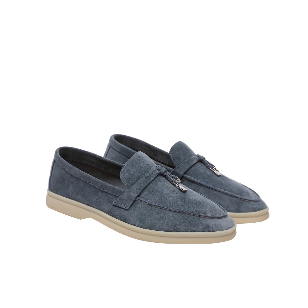 Loro Piana Summer Charms Walk Suede Dusty Blue