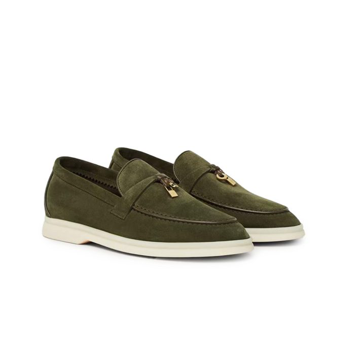 Loro Piana Summer Charms Walk Suede Loafers