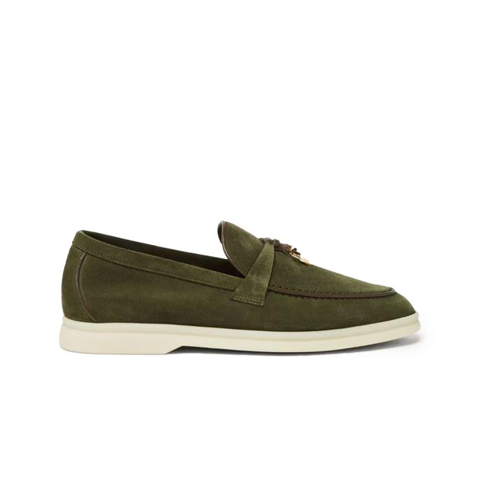Loro Piana Summer Charms Walk Suede Loafers