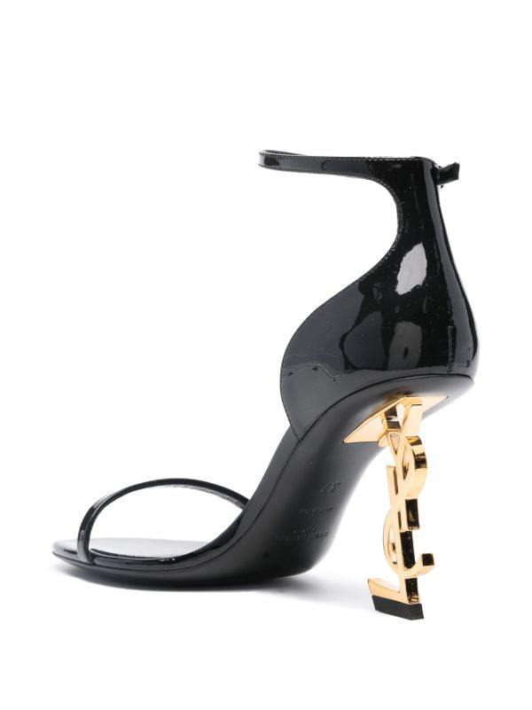 Saint Laurent Opyum Sandals (YSL Heel)  Black / Gold