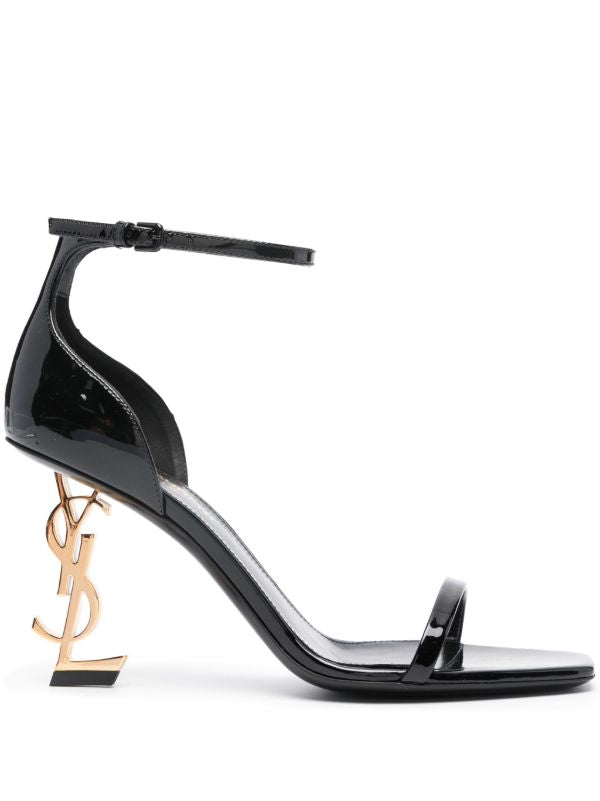 Saint Laurent Opyum Sandals (YSL Heel)  Black / Gold