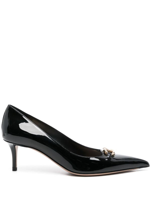 Valentino Garavani VLOGO Patent Leather Pumps Black