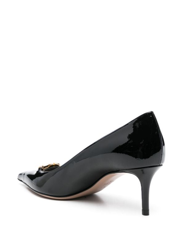 Valentino Garavani VLOGO Patent Leather Pumps Black
