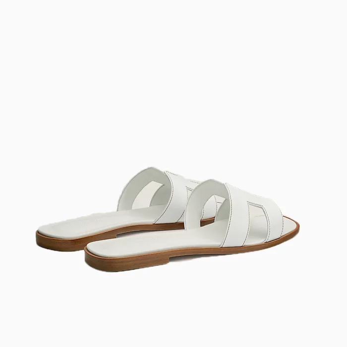 Hermes White Oran Slippers