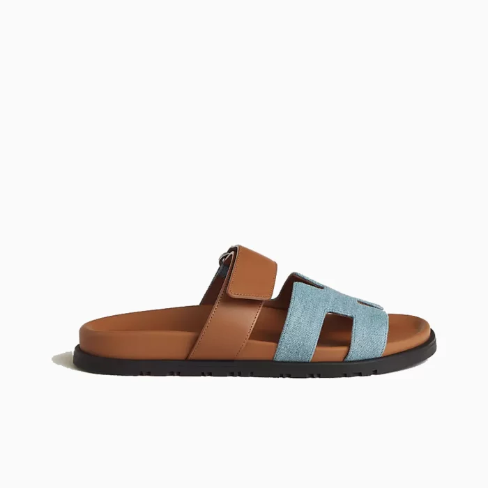 Hermes Chypre Blue Jeans with Camel Sandals