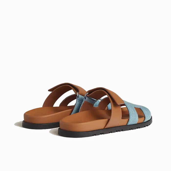 Hermes Chypre Blue Jeans with Camel Sandals