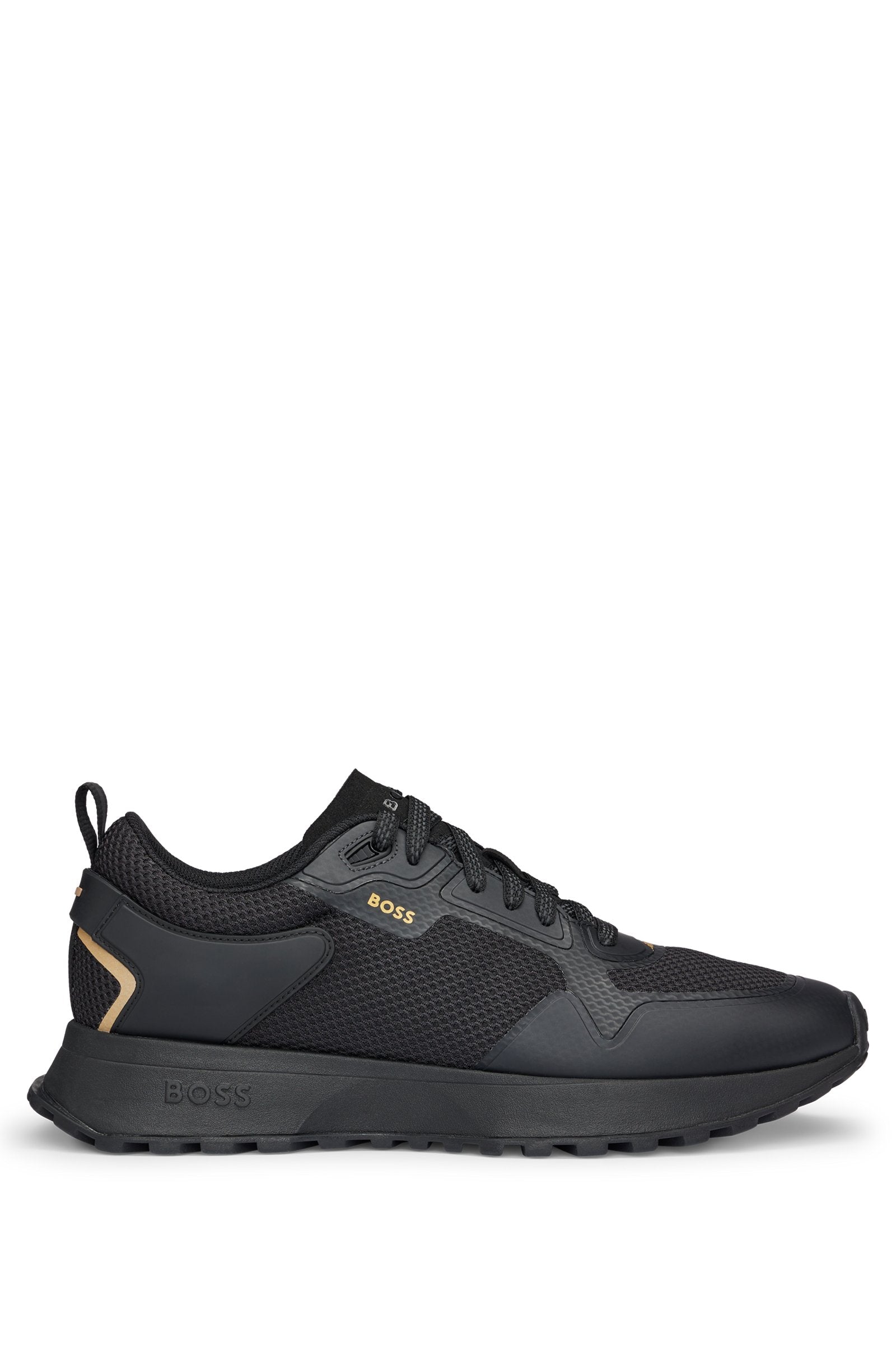 Mesh-Detail Trainers- Black