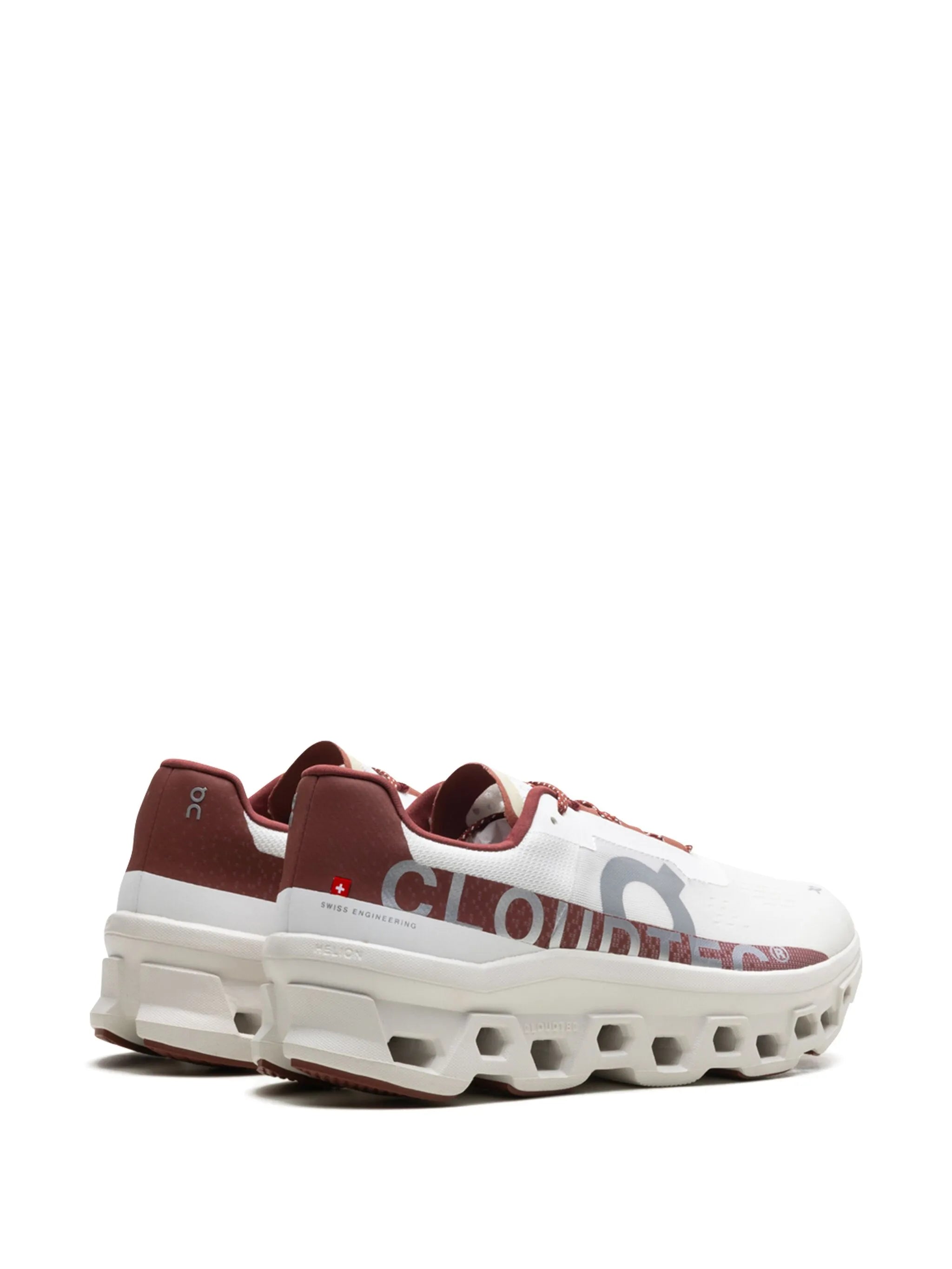 On Cloudmonster- White/Red