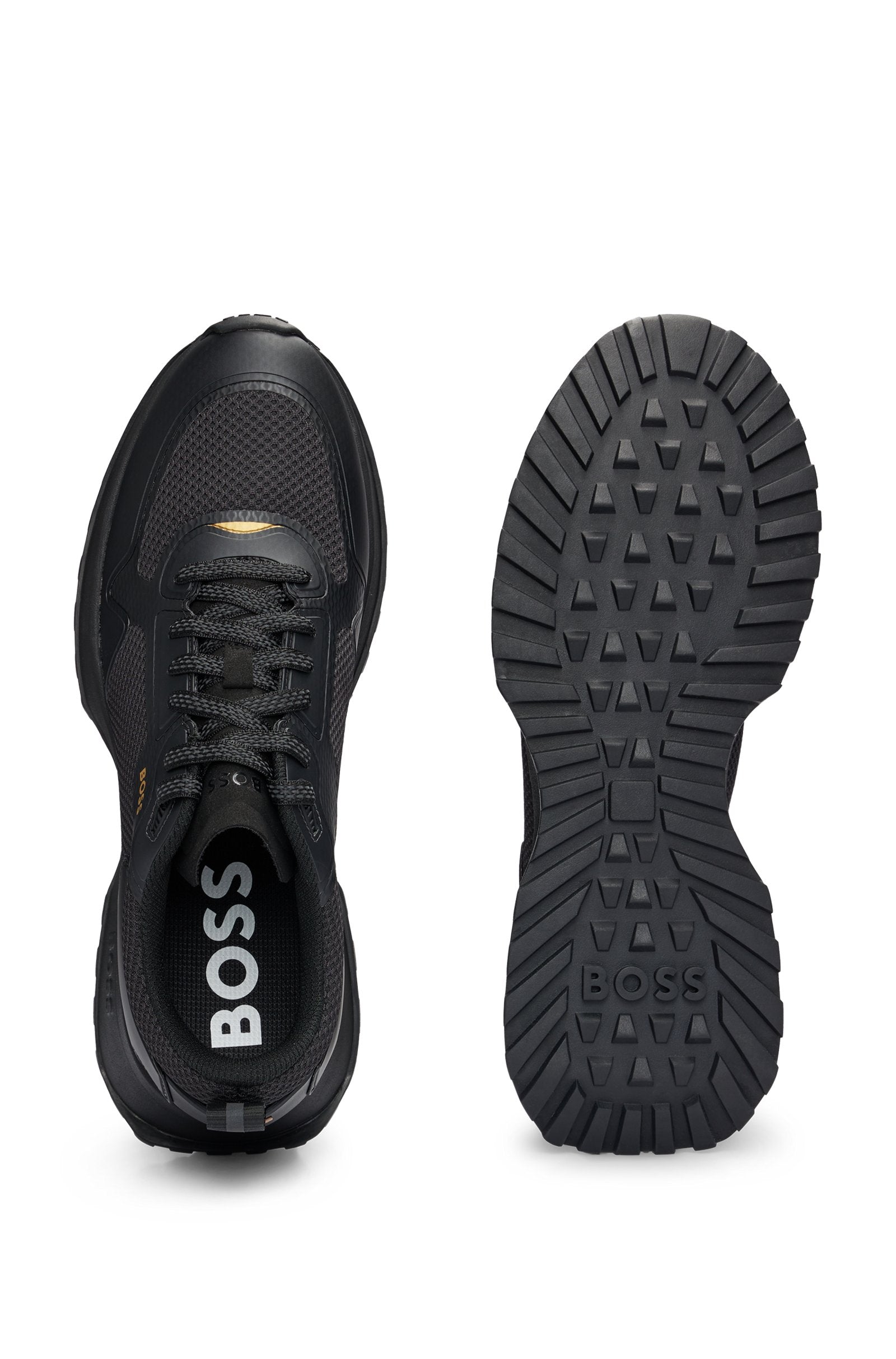 Mesh-Detail Trainers- Black